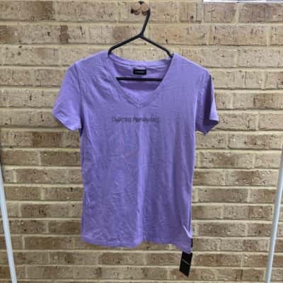 Emporio Armani Womens rhinestone v neck top Size L 