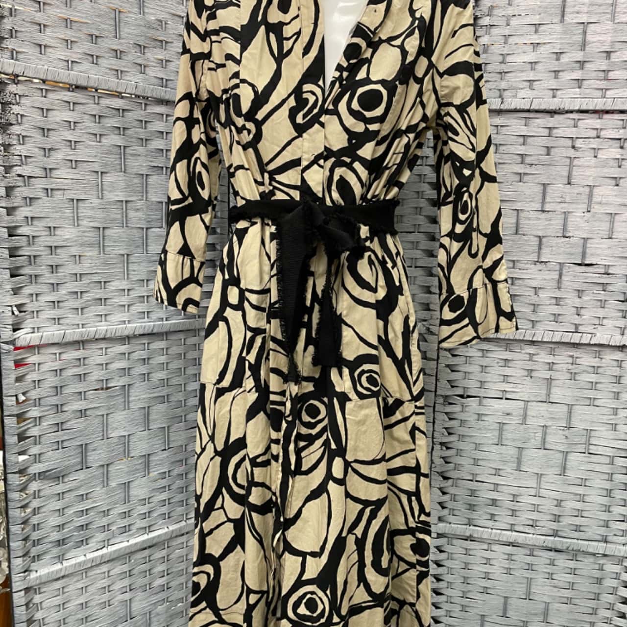 Robe Lace Principles Noire Et Crème Taille 14 - Dentelle Sur Doublure Soyeuse, Occasion Très Bon état