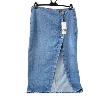 Zara Womens Size L Denim Skirt Blue 