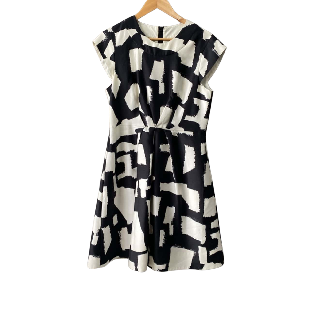 Kate Spade Womens Size 10 Short Sleeve Dress Black / White (s)