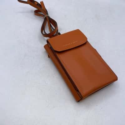 NWOT Charles & Keith Womens  Brown Mobile Phone Cross Body Bag      SHWP