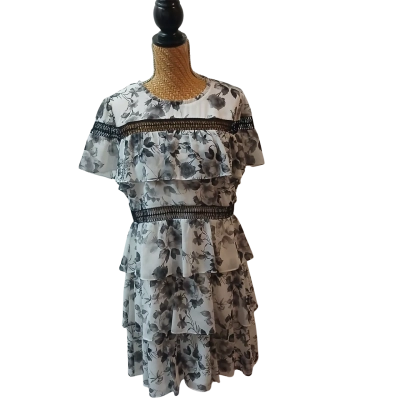 Jayson Brunsdon Womens  Size 16 Midi Dress Black  / White 