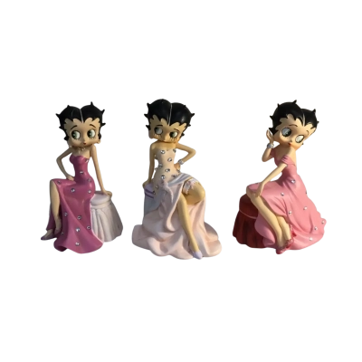 Betty Boop Figures x 3 as pictured Approx 12 x 8cm