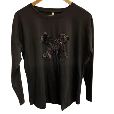 Spicy Sugar Womens  Size 10 Long Sleeve Top Black  