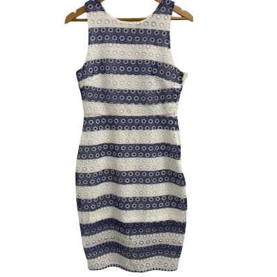 Wish Womens Size 10 Penny Dress Navy Blue / White 