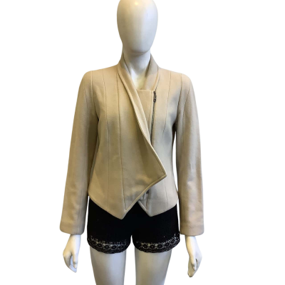 Veronika Maine Women's Size 8 Wool Blend Winter Coat Beige 