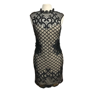Lipsy Womens  Size 14 Sleeveless Contour Lace Detail Dress