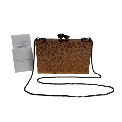 Witchery Limited Edition (1 of 300) Copper Shimmery Clutch w/ Metal Shoulder Strap
