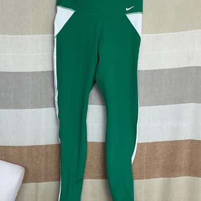 Nike Womens  Size M Leggings Green / Striped / White 
