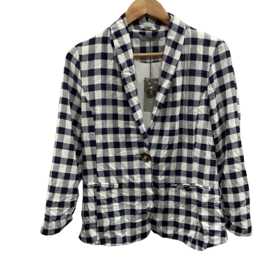 Katies Womens Size 10 Blazer Navy Blue/ White