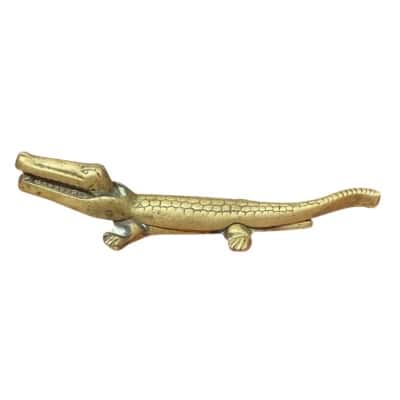 Vintage alligator brass nut cracker