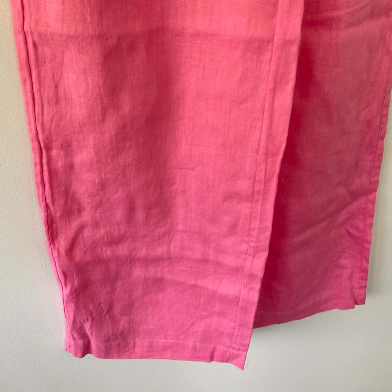 Sportsgirl Pink Linen Wide Leg Crop Pants Size 4 / XXS
