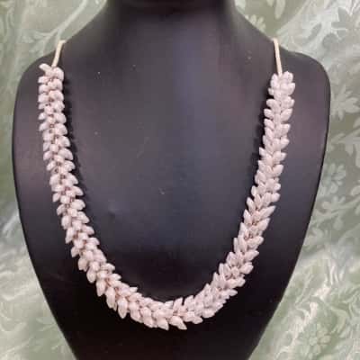  Womens Stacked Cowrie Shell Necklace White 