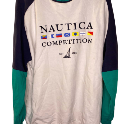Nautica Mens Jumper  Size M Black  / Green / White 