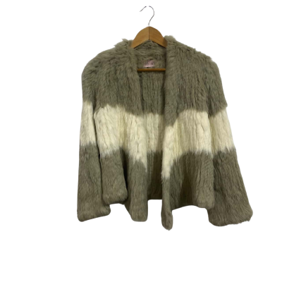  Bübish Womens  Size M Cardigan with rabbit fur outside & cotton inside 