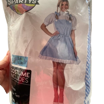  Women’s  Size L/ XL Blue/Gingham/White *NEW still in packaging County Girl Adult Costume