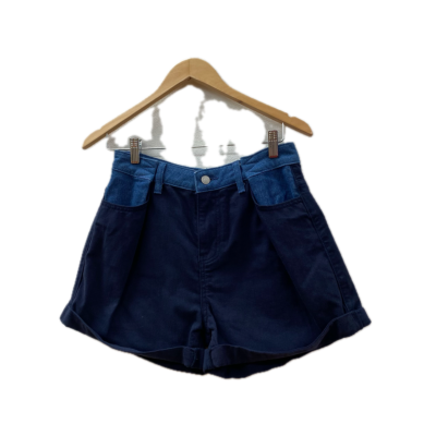 Beyond Her Womens Shorts Size 26 Navy Blue Cotton with Denim Accents