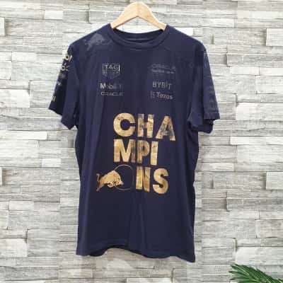  Mens  Size L Short Sleeve T-shirt Gold / Navy Blue 