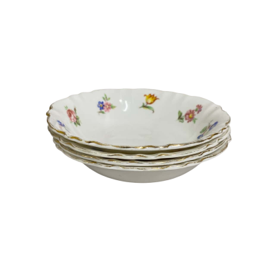 Colclough Bone China Floral Bowls Gold Rim Set of 4