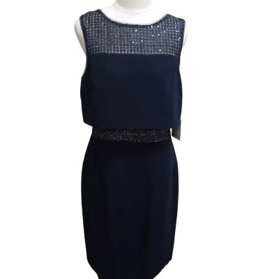 Calvin Klein Womens  Size 8 Cocktail Dress Navy Blue 