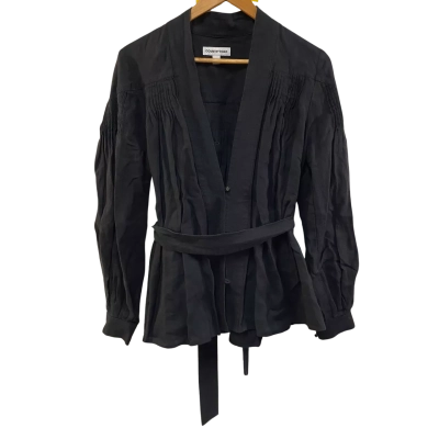 Country Road Womens Size S Blouse with Waist Tie Black  