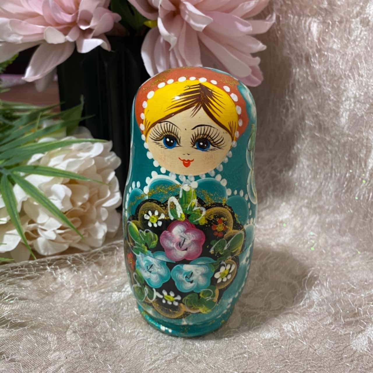Poupées Russes Matriochka Vintage - Set De 3 Pièces Peintes à La Main - Années 1980