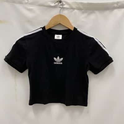 Adidas Kids/Girls Cropped Tee Size S Black  