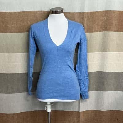 Witchery Womens  Size S V-Neck Jumper Blue 