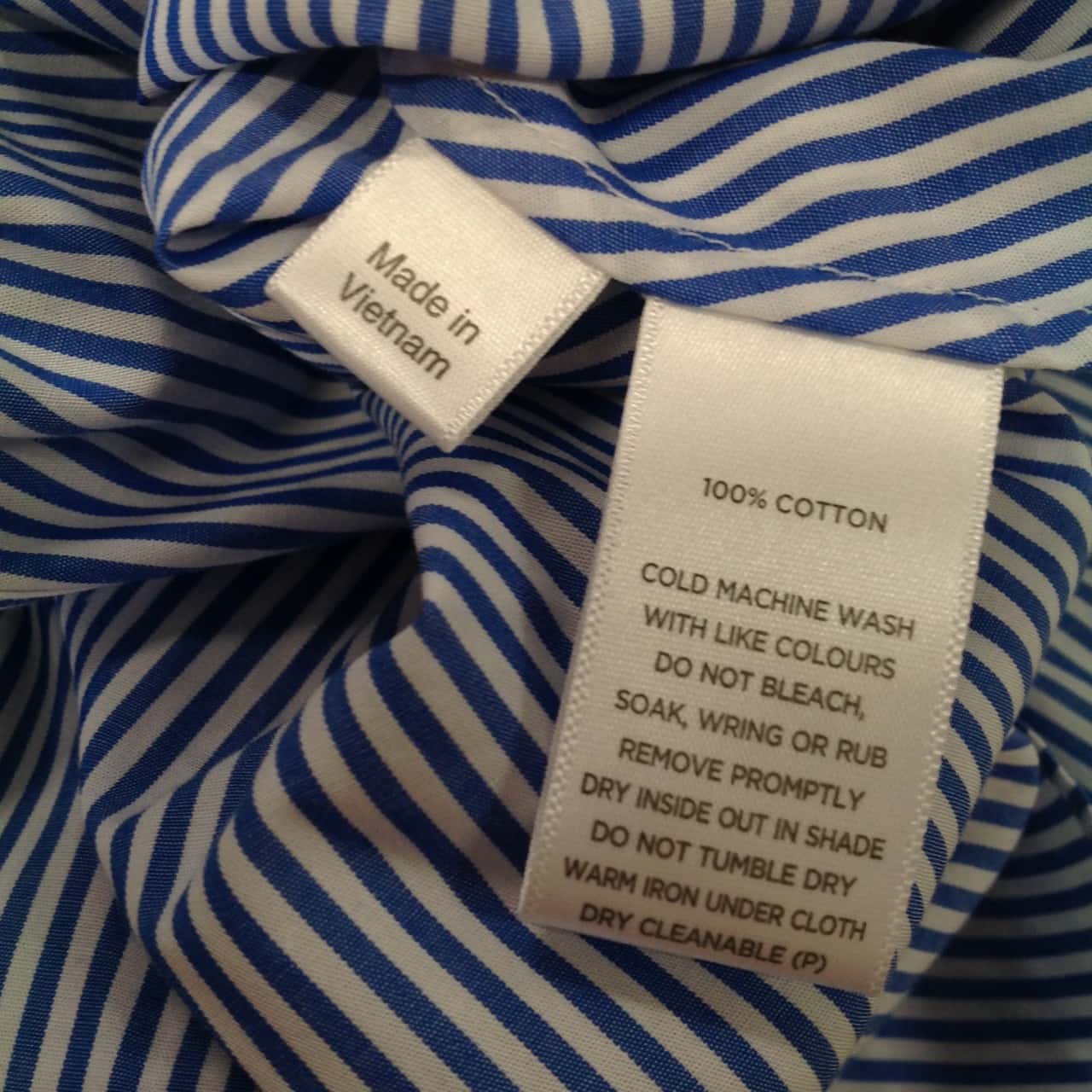 brand with tags Sportscraft women's milla blue and white striped shirt