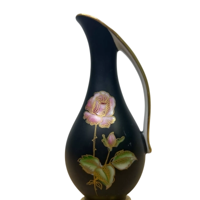 Royal Porzellan KM Germany Bud Vase Gold and Rose 