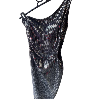 Boohoo Womens  Size 18 Sequin Silver/Black Dress 