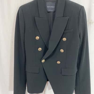 Decjuba Girls Connie Button Blazer  Sz 12 Black  