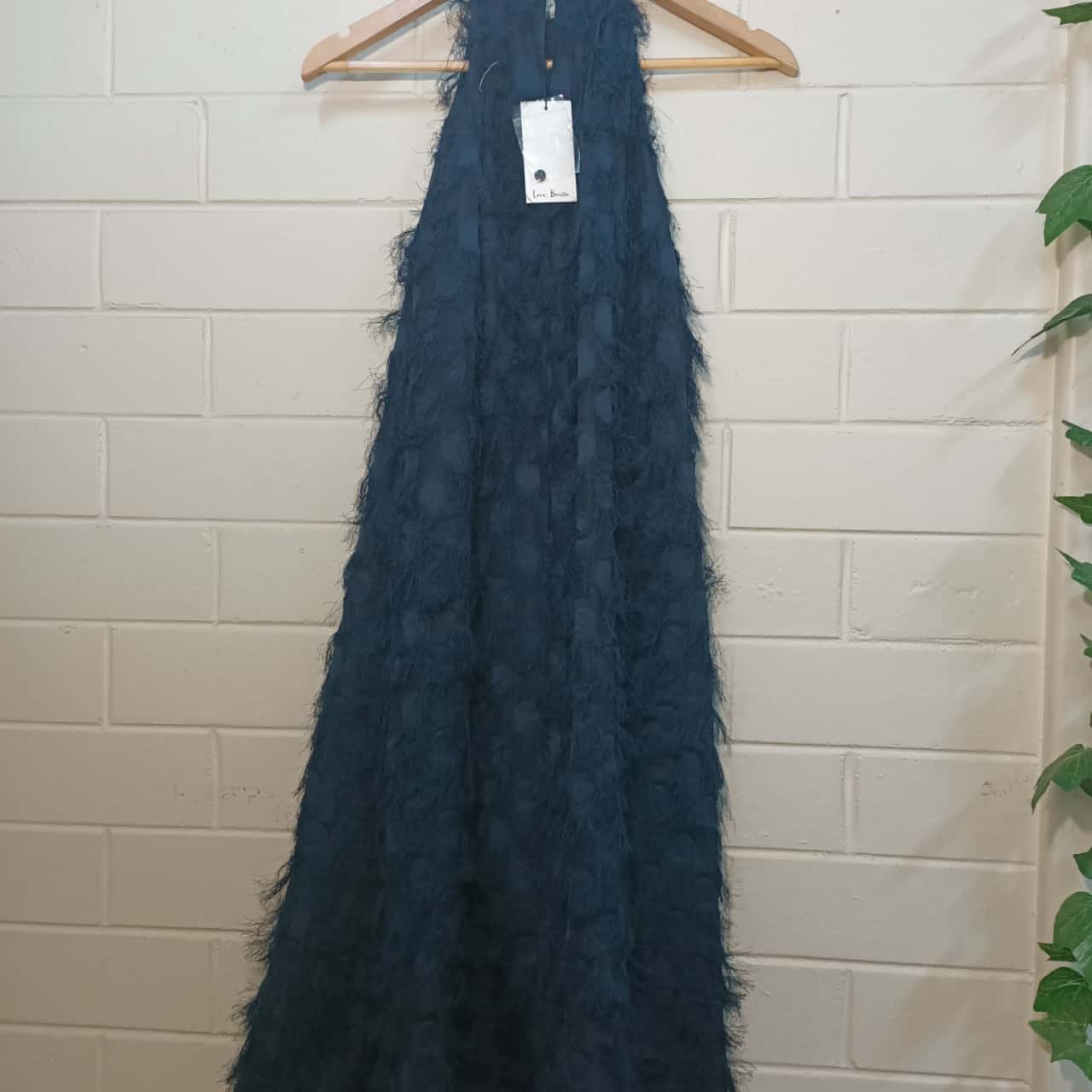 Love Bonito Size SmallNavy Blue sleeveless Dress with Polka dot and ruffle details (s) Love Bonito Size SmallNavy Blue sleeveless Dress with Polka dot and ruffle details (s)