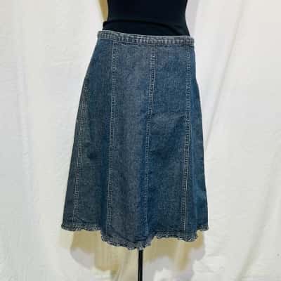 ZIMMERMANN Size 1 A-Line Denim Skirt Grey 