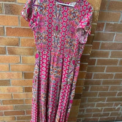  Womens Mutig Size L Maxi Dress Floral / Pink  
