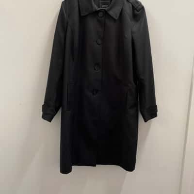 Jacqui-E Womens  Size 16 Lightweight Winter Coat Black  (no belt)