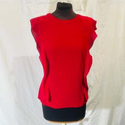 VERONIKA MAINE Size 10 Sleeveless Top Red 