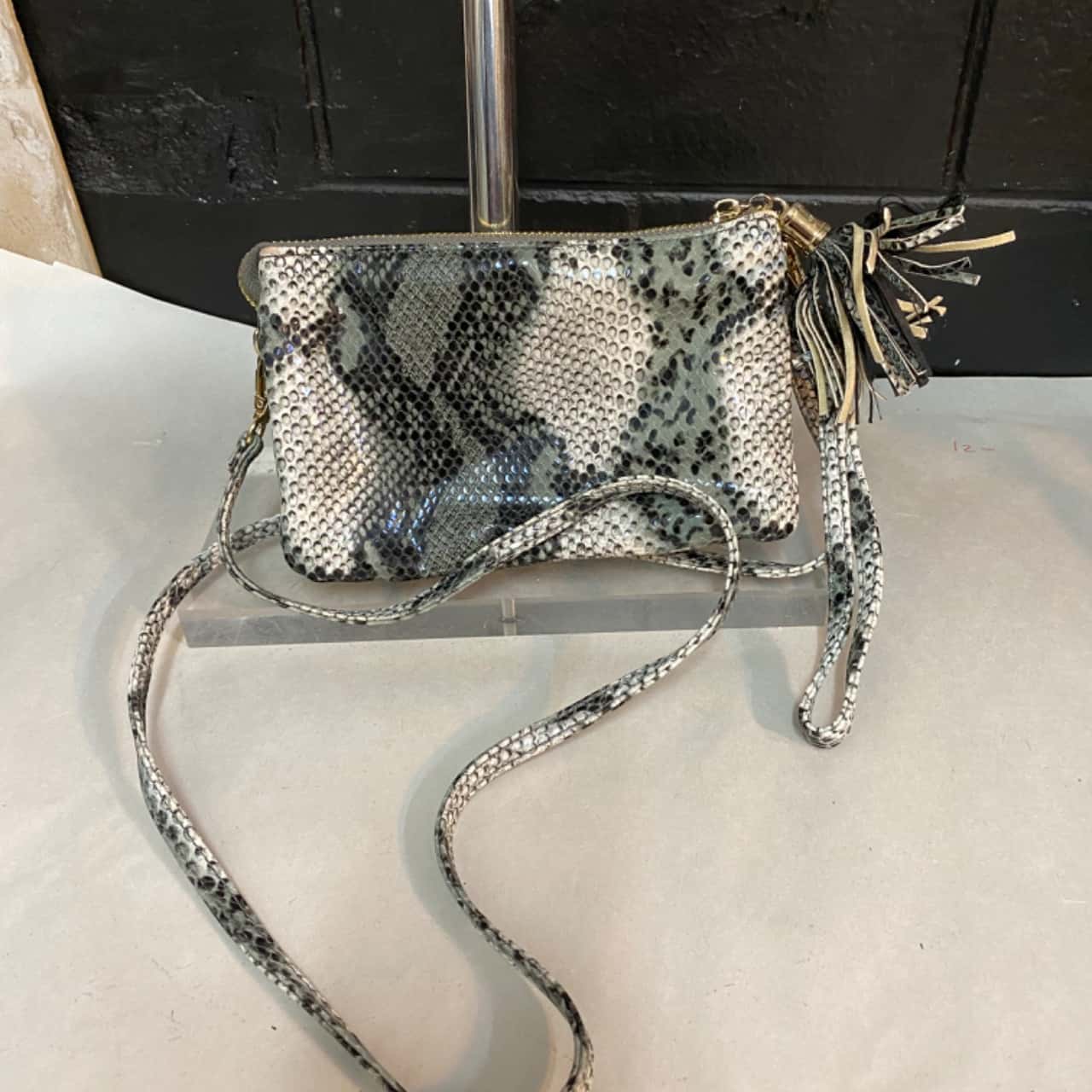 Jag Womens Handbag Grey / White Faux Snake Skin (s)
