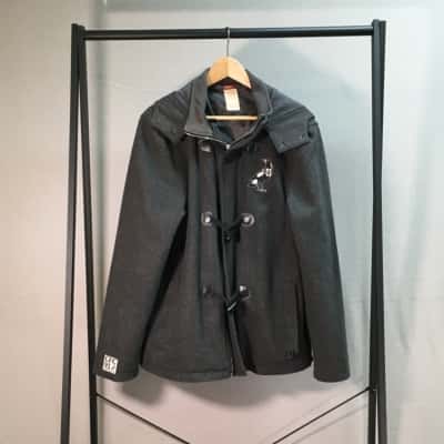  Men's  Size M Winter AFL Magpie's Coat Grey 