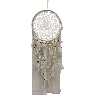 ISHKA White Crocheted Dream Catcher 