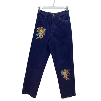 Dangerfield Cherub Print Dark Wash Size 8 Jeans Like-New