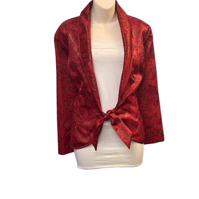  Womens  Geoff Bade Size 16 Blazer Floral / Red 