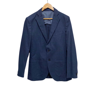 M.J. Bale Mens  Size 38 Parkmore Herringbone Jacket Denim RRP $399