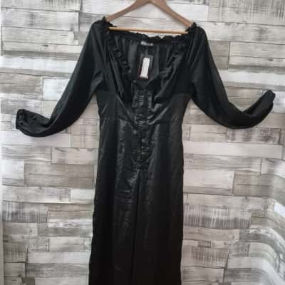  Womens Misspap.com.uk Satin Jumpsuit Size 14 Black  