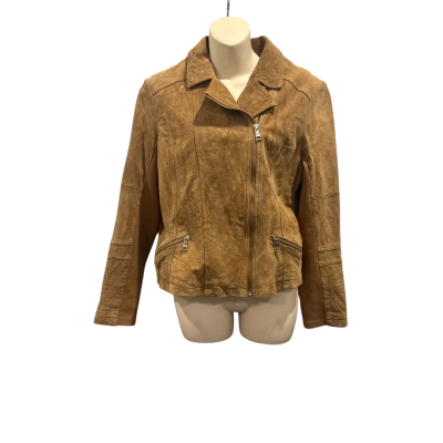 Emerge Womens  Size 18 Leather Jacket Brown 