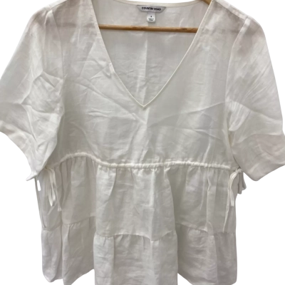 Country Road Womens  Size 8 Short Sleeve Top White 