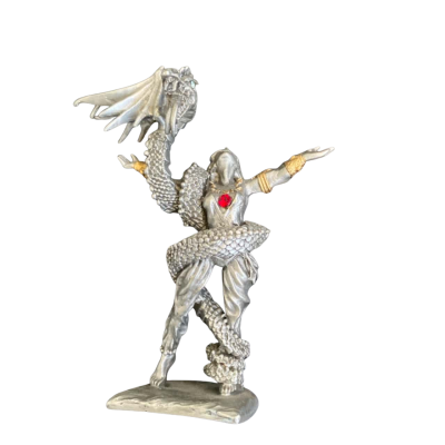 Pewter Dragon and Female Warrior