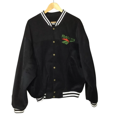 Vintage Reebok Mens Bomber Black Jacket 