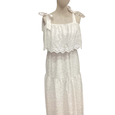New - Decjuba Womens  Size 12 Shoestring Strap Dress White 