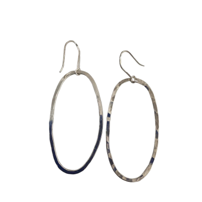  Womens Earrings Sterling Silver Abstract Ovals Stamped 925